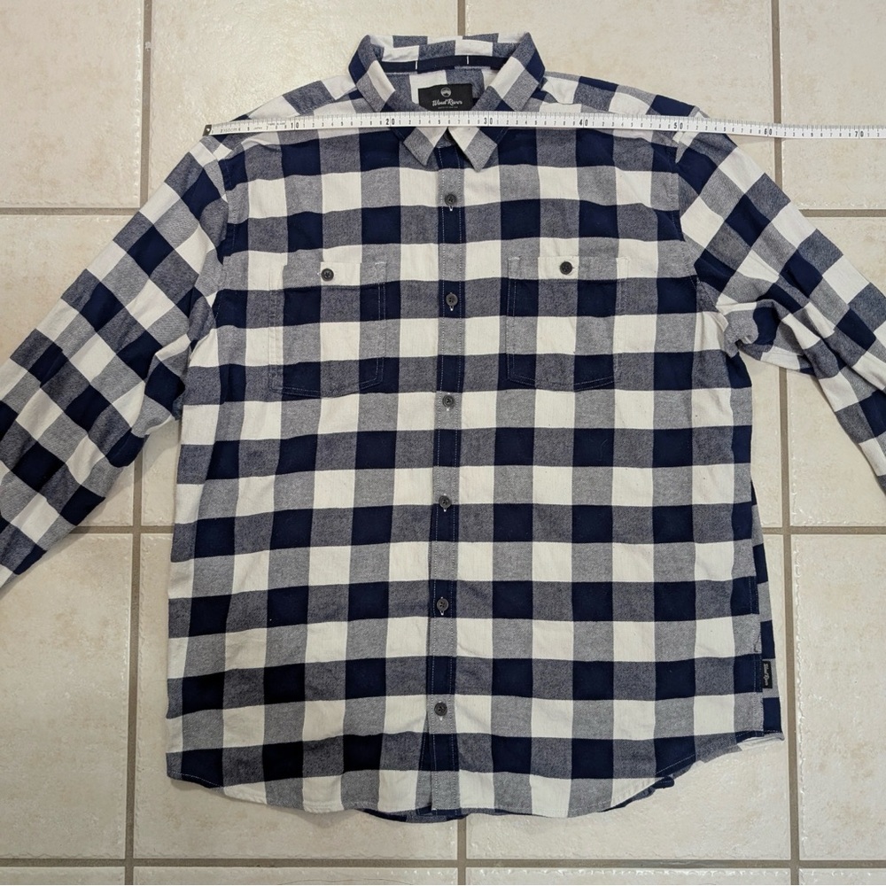 WindRiver Blue & White Men’s 2XL Flannel Plaid Shirt - Picture 4 of 15